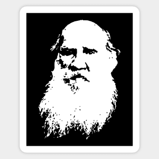 Leo Tolstoy White On Black Sticker